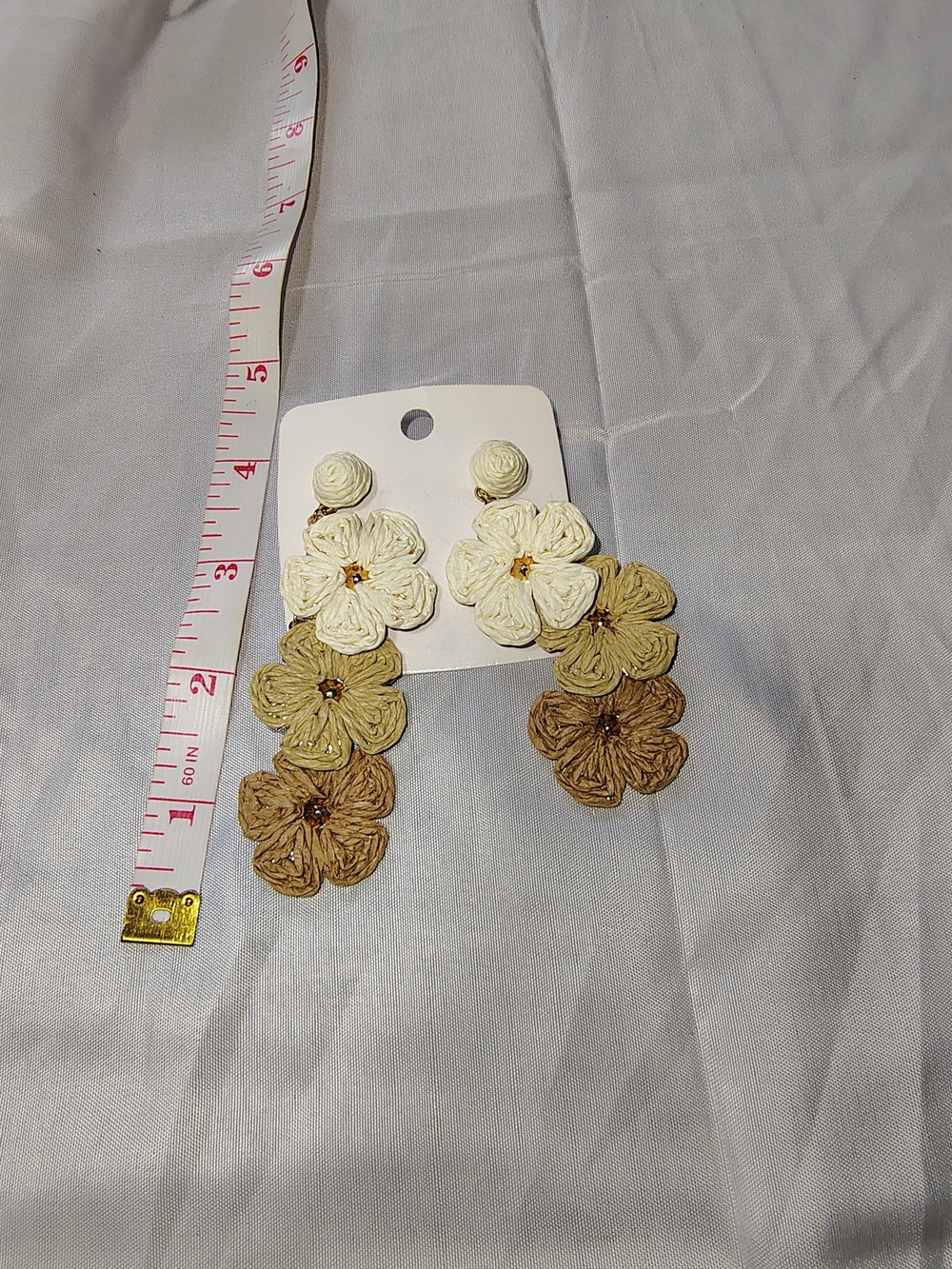 Woodland Fairy Elf Princess Floral Rattan Handcrafted Daisy Drop Earrings